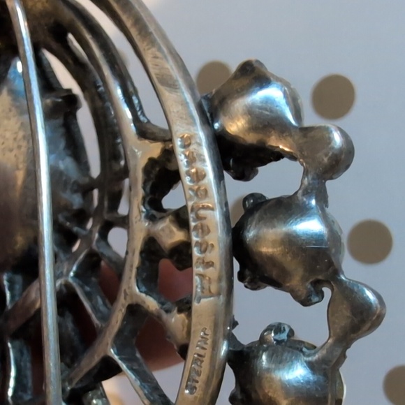 Vintage Eisenberg Sterling Silver Clear Rhinestone Fur Clip Signed‎  Art Deco - Picture 6 of 9